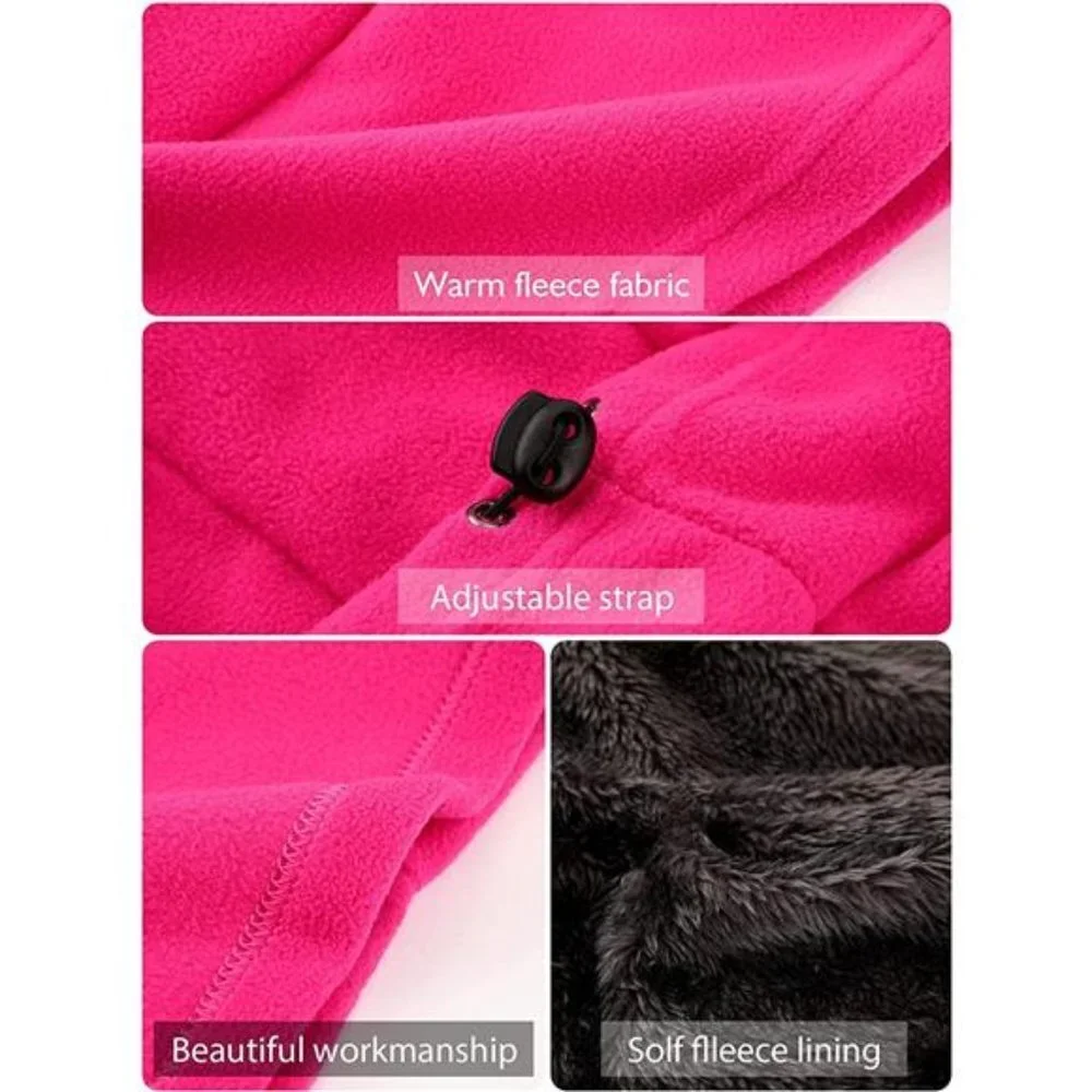 Women's Winter Balaclava Hat Fleece Full Face Covering Scarf with Drawstring